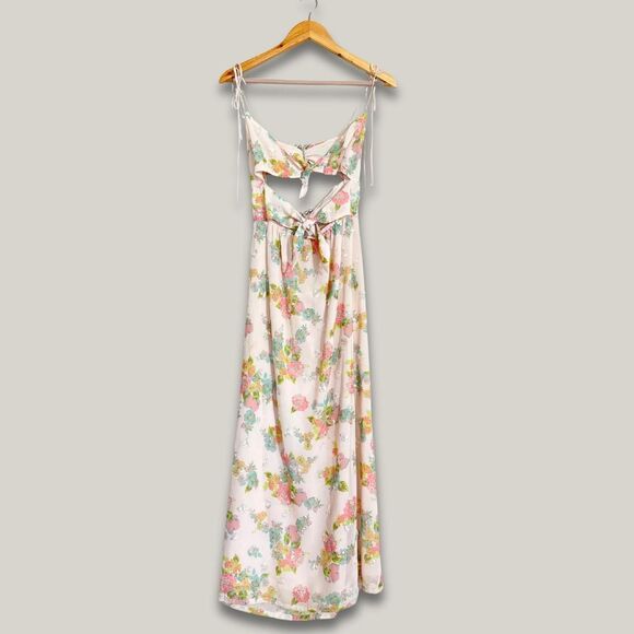 For Love & Lemons Louisa Maxi Dress Floral Silk Maxi XS - Picture 6 of 7